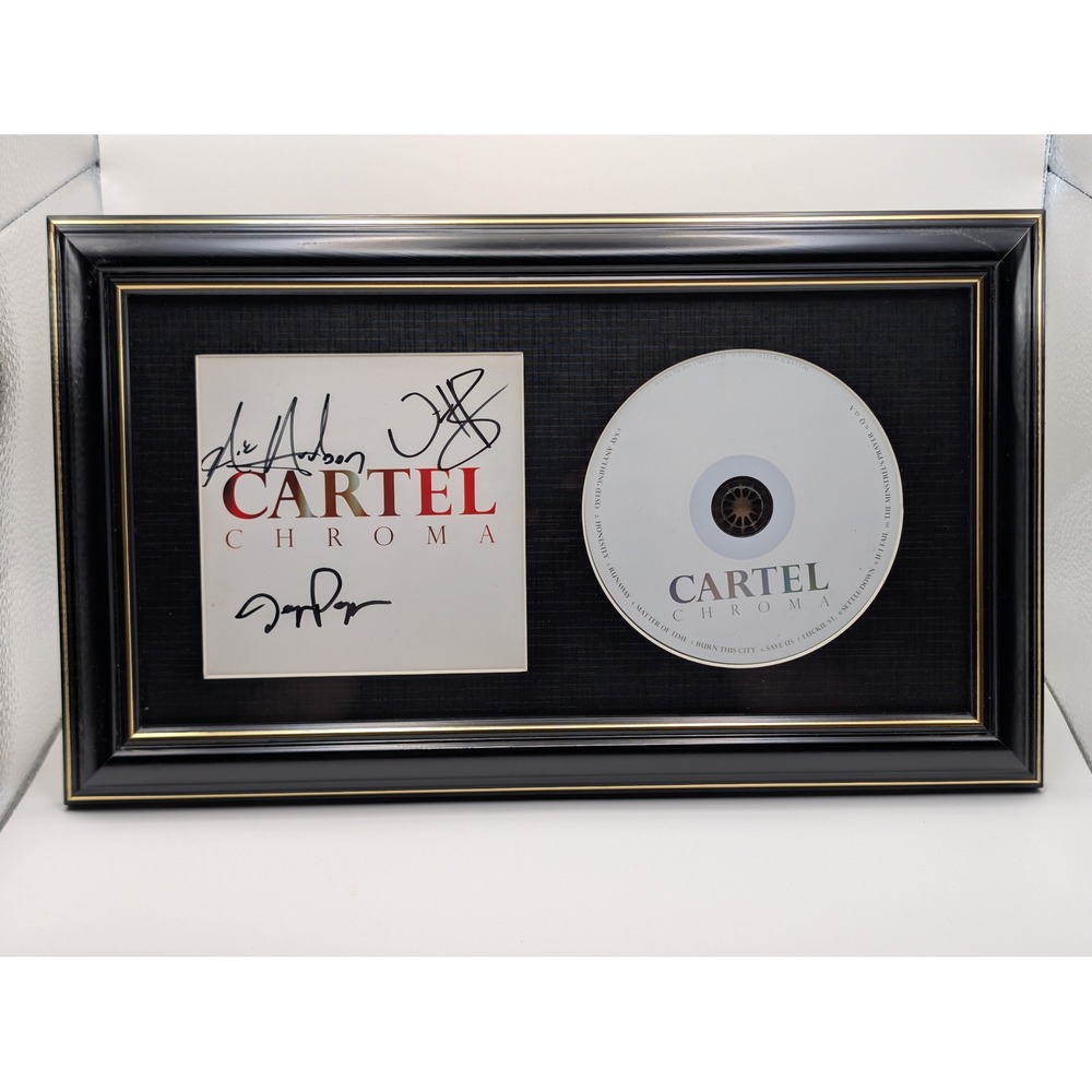 Cartel Chroma Signed CD Frame Unisex OS Black Excellent Autographed Pop Punk Emo